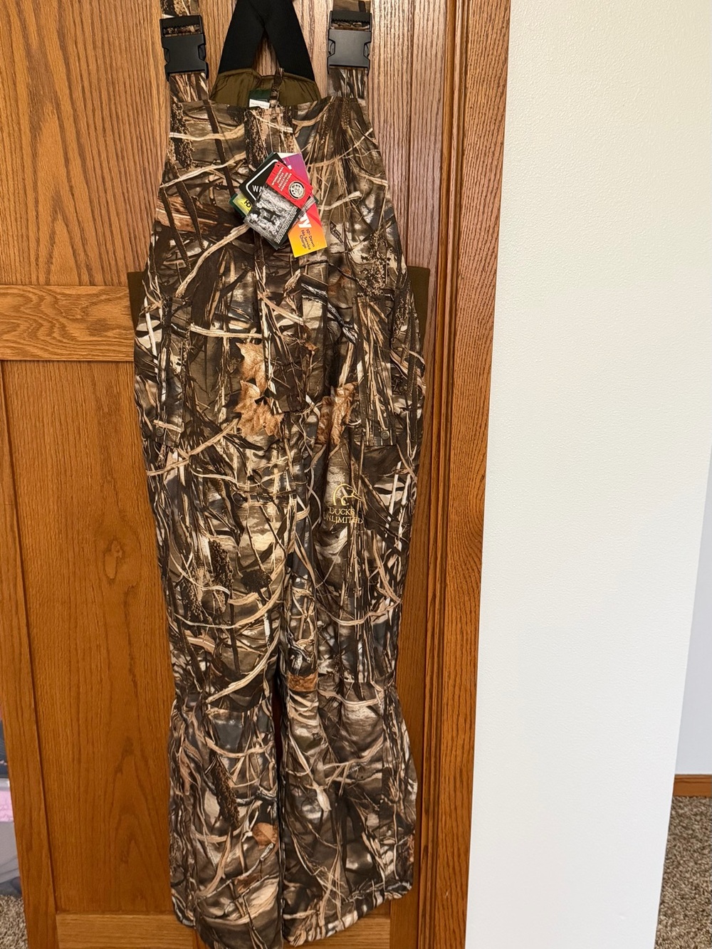 Men’s Realtree-Style Camo Bib Overalls - Brown/Green
